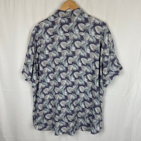 Rails Men's Carson Slate Aqua Tropic Palms Linen Short Sleeve Shirt Size XXL - Picture 3 of 7